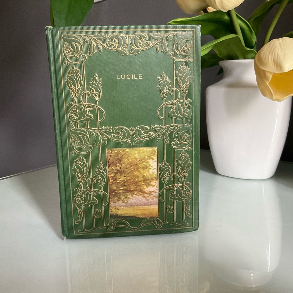 Antique Green &. Gold Poem Book Lucille